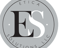 Thumbnail image of Etica business card, black and white graphic of interlocked E and S for Etica Solutions, LLC.